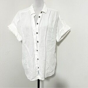 Baird Mcnutt J. Crew Women’s Medium Irish Linen White Button Down Business EUC